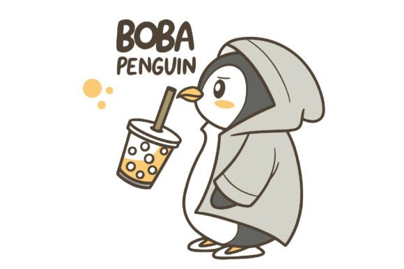 Boba Penguin Christmas PNG: A Modern Design Asset for Seasonal Illustrations