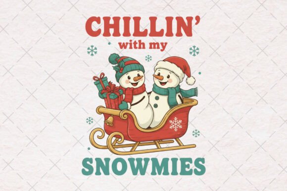 Chillin with My Snowmies Christmas Png Illustrations