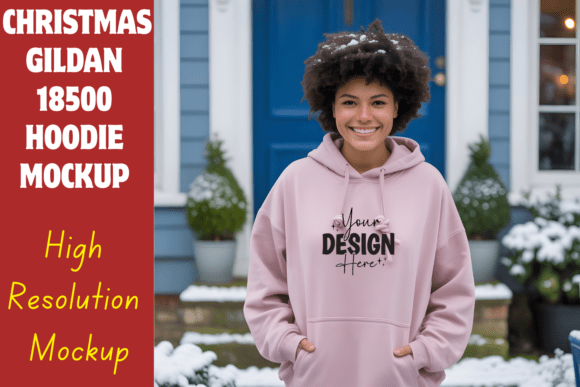 Christmas Gildan 18500 Hoodies Mockup for Product Mockups