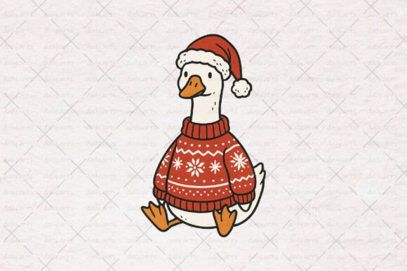 Christmas Goose Santa Goose PNG Illustrations