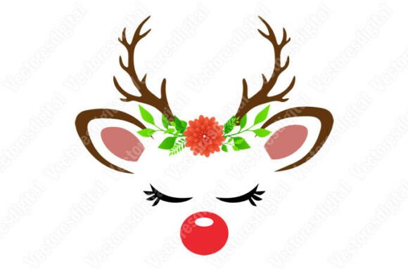 Christmas Reindeer with Flowers Vector I Review