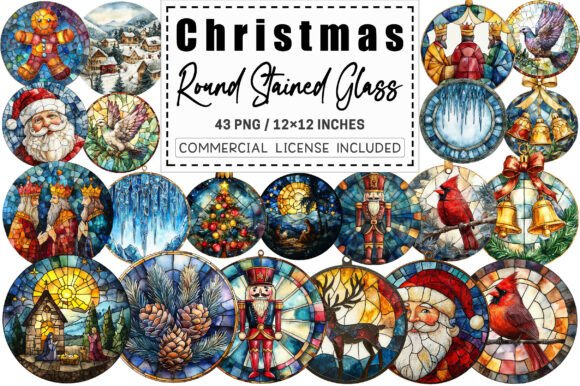 Christmas Round Stained Glass Clipart: A Designer’s Review