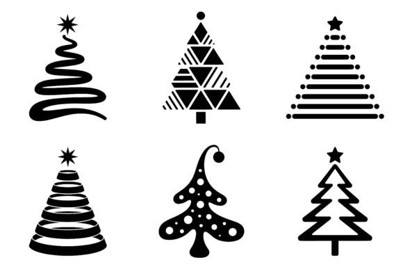 Christmas Tree Silhouette Vector Bundle: Illustrations for Branding