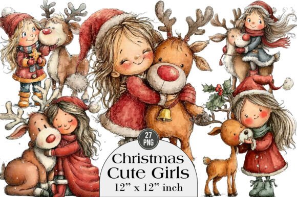 Cute Christmas Girls Clipart: A Review for Bloggers and Publishers