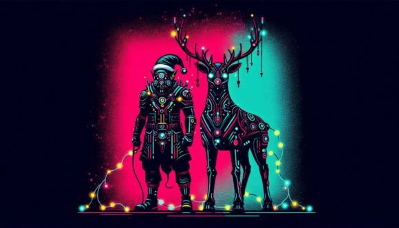 Cyberpunk Christmas Glow Illustrations