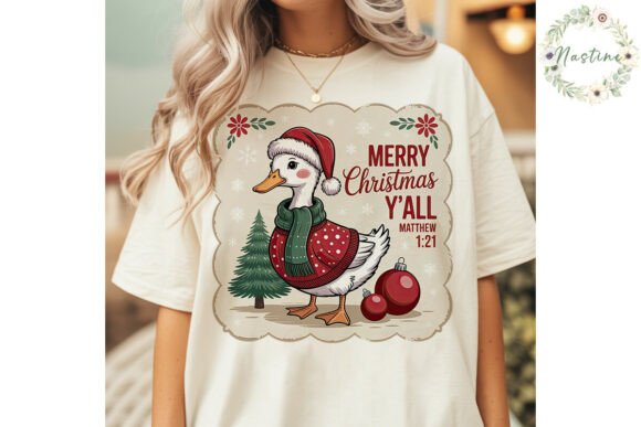 Festive Christmas Duck PNG Clipart for Illustrations