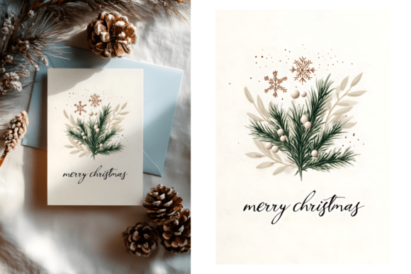 Merry Christmas Minimalist Design: Essential Illustrations for Modern Publishing