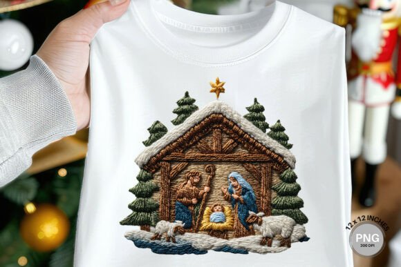 Nativity Scene Christmas Patchwork Yarn: Illustrations for Branding
