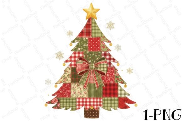 Patchwork Christmas Tree Png, Christmas