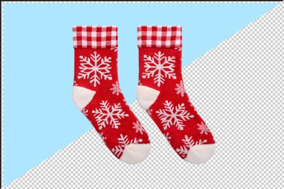Red Snowflake Christmas Socks PNG Review