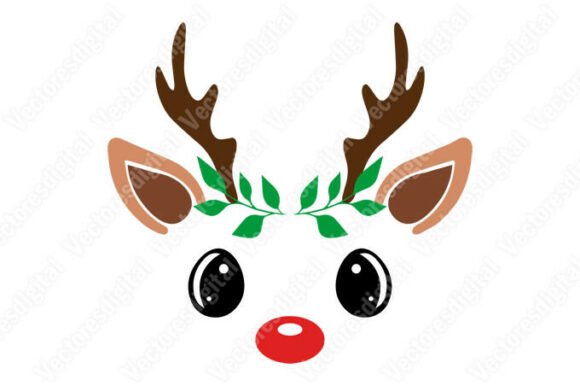 Reindeer with Christmas Decorations Vect Illustrations