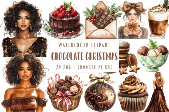 Watercolor Chocolate Christmas Clipart B Review for Bloggers and Publishers