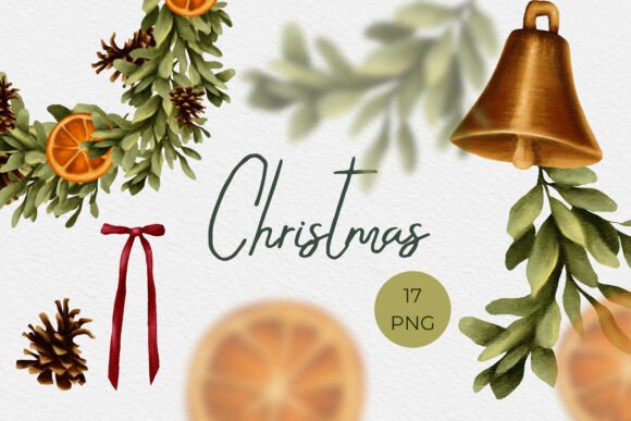 Watercolor Christmas Clipart and Pattern Illustrations